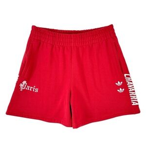 Willy Chavarria x Adidas Limited Edition Red "Paris" Loose Fit Sweat Shorts sz L